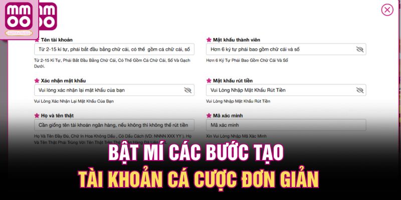 Bật mí các bước tạo tài khoản cá cược đơn giản